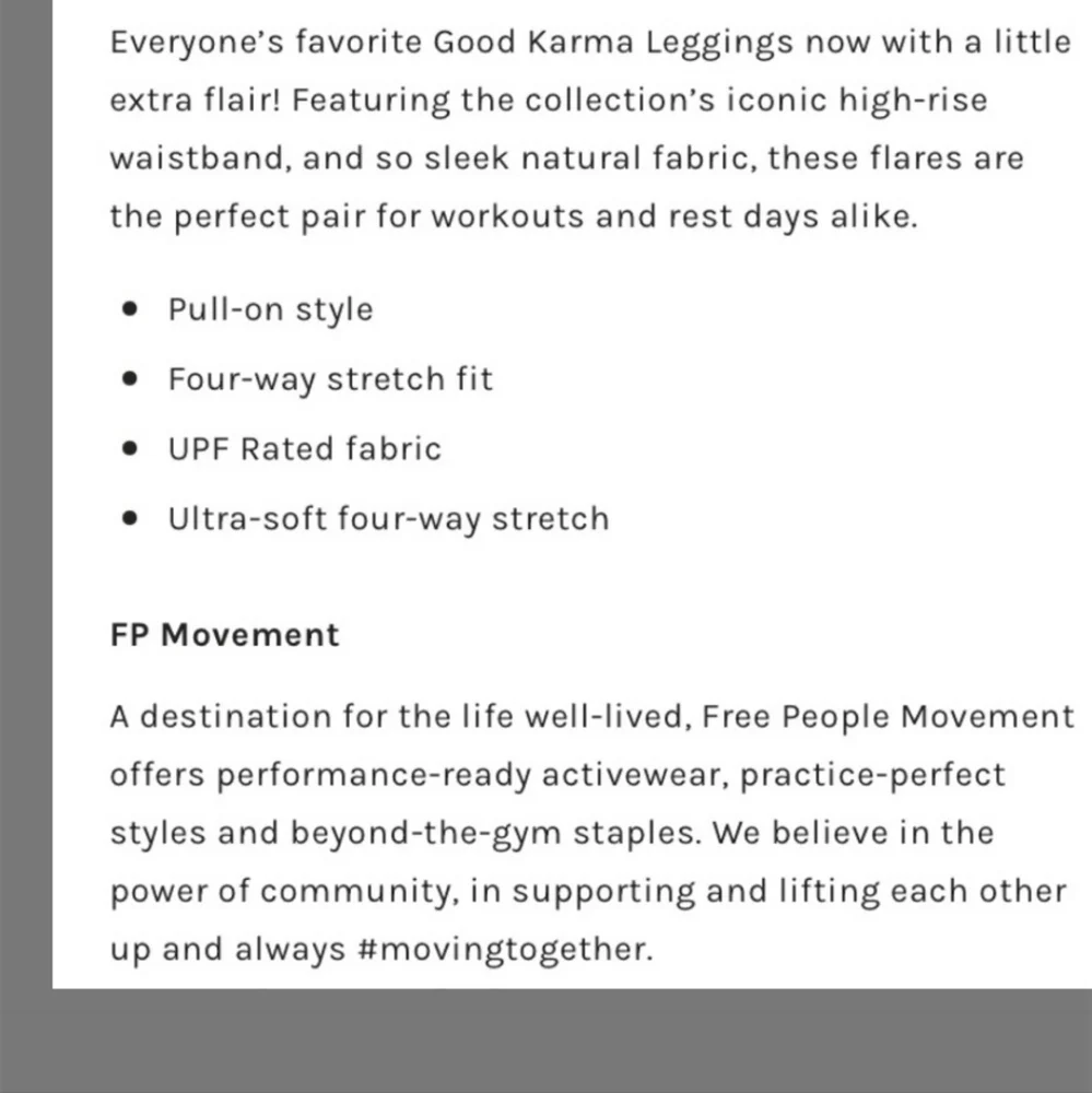 Free People FP Movement Good Karma High Waist Flare Pants Bottoms NEW - Picture 4 of 5